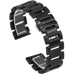 Eryi-Bracelet De Montre De Rechange En Acier Inoxydable Noir Brillant Avec Boucle Déployante Papillon 18mm, 20mm, 21mm, 22mm, 24mm - Neuf