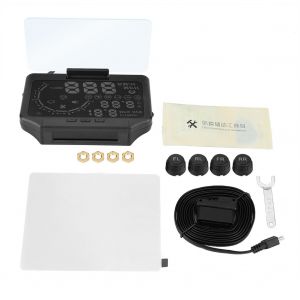 Systeme de surveillance de la pression des pneus TPMS pour voiture, affichage tete haute HUD, avertissement de vitesse, interface OBD2 - Neuf