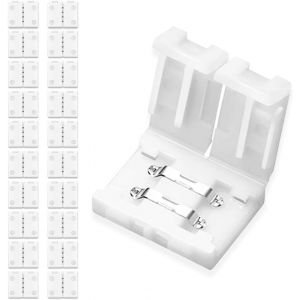Connecteur Ruban Led,Lot De 20 Connecteurs À Bande,Led Connecteur Rapides De Bande À 2 Broches Pour Strip Led Smd 3528/2835 Rgb Imperméable Et Non-Imperméable De 8mm De Large,Soudage Gratuit - Neuf
