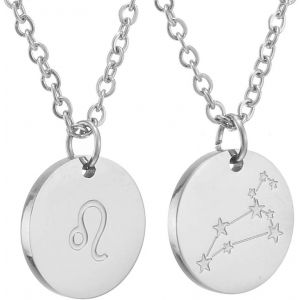 Kal-Zodiac Chain - Collier Pendentif Zodiaque Or/Argent/Or Rose I Collier Zodiaque Acier Inoxydable Femme, Collier Acier Inoxydable Femme - Neuf