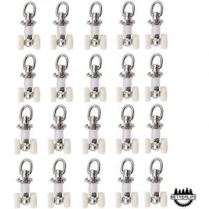 20 Pièces Alliage D'aluminium Rouleau Twin En Plastique Rideau Rail Planeur Rouleaux De Rail - Neuf