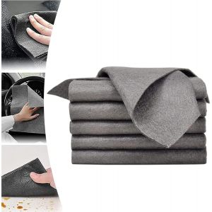 KGABERY-Chiffon De Nettoyage Magique Epaissi,Chiffon De Nettoyage En Microfibre Magique Sans Traces,Chiffon De Nettoyage Réutilisable Pour Cuisines,Verre,Voitures Et Fenêtres (5Pcs) - Neuf