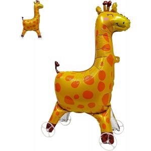 CAUC-Girafe Ballon Animaux Jungle, Ballon Debout Girafe Ballons Anniversaire pour Enfants, Ballon en Aluminium Ballon Gonflable 3D Girafe pour Mariage, Anniversaire, Décorations de Fête de Jungle (D) - Neuf