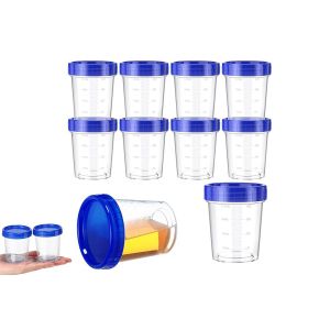 Lot De 10 Tasses &Agrave; Mesurer Transparentes De 120 Ml Avec Couvercles Pour La Conservation Des Aliments Et Le Contr&ocirc;le Des Portions. - Neuf
