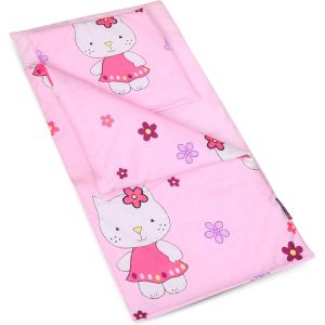 Kalanka-Lot De 3 Parures De Lit Pour Poupée - 3 Pièces - Couverture + Oreiller + Matelas - En Coton - Certifié Öko-Tex Standard 100, Chat Rose - Neuf