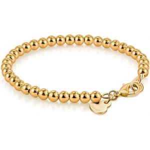 Eryi-Bracelet De Perles Pour Femme En Argent 925 Large De 4mm 6mm Sans Et Avec Pendentif Coeur, Long 13-21cm Doré Or Rose Cadeau Fête Maman Homme - Neuf