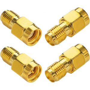 SANSH-4 x SMA à RP-SMA Kit Connecteur 2 x SMA Mâle à RP-SMA Femelle Adaptateur 2 x SMA Femelle vers RP-SMA Mâle Adaptateur Antenne WiFi Adaptateur pour Lunettes Antenne WiFi FPV Drone Signal Booster - Neuf
