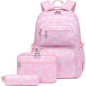 Ensemble De 3 Sacs À Dos Pour Filles Avec Sac À Déjeuner Pour Enfants, Cartable, Cartables - Neuf