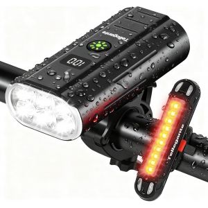 Subzonal-Lampe Velo 6 Led Ultra Puissantes 6400mah Eclairage Velo Rechargeable Usb C Lumiere Velo Avant Et Arriere, Feu Arri&egrave;re V&eacute;lo Rouge Et Bleu, Fonction De Batterie Externe, Ipx6 &Eacute;tanche Phare Vt - Neuf