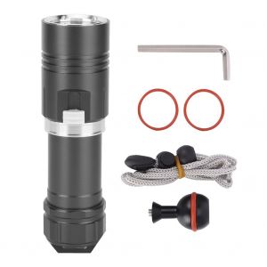 HJLIAN Lampe torche LED L2, etanche jusqu'a 100 m, pour le camping, intensite variable, gris - Neuf