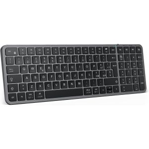 Clavier Bluetooth,Clavier Sans Fil Rechargeable,Clavier Pc Bluetooth Compact Avec Connexion Stable Usb-C, Clavier Silencieux Compatible Mac Pour Ipad, Tablette, Imac, Ordinateur Portable - Neuf