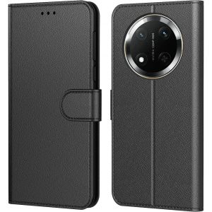 Kal-Coque Pour Honor Magic 7 Lite 5g En Cuir Pu Premium | Housse Etui Multi-Carte, Pochette Fermeture Magnétique, Protection Anti-Choc Compatible Avec Book (Noir) - Neuf