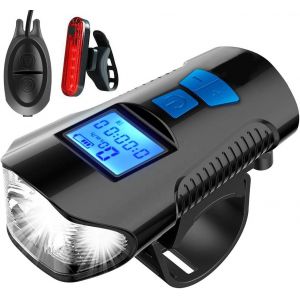 Feux Avant Et Arrière De Vélo À 11 Led Rechargeables Par Usb, Feux Arrière, Compteur De Vitesse Et Odomètre, Feux Avant Étanches, Adaptés À Tous Les Vélos De Montagne Et De Route - Neuf