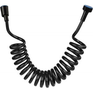 Flexible de douche, flexible de douche en mousse avec capuchon en cuivre, flexible à ressort télescopique, flexible rétractable pour douchette, toilettes et bidet (3M noir) - Neuf