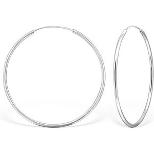 Kal-&reg; Boucle D'oreille Argent - Creoles - Boucles D'oreilles Femme Creole - Anneau Oreille Homme - Creole Homme - Bijoux Creole - Cr&eacute;oles Argent 925 - &Eacute;paisseur 2 Mm - Diam&egrave;tre 10 &Agrave; 80 Mm - Neuf