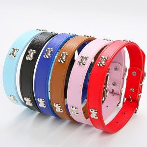 Colliers Pour Chiens Collier En Cuir Laisse De Chien Combo Set Collier Chien Collier Chiot Réglable Pour Petits Chiens Moyens Chats - Neuf