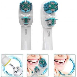 Ruhn-Brossettes De Rechange, 8 T&ecirc;tes Compatibles Avec Les Oralb Double Clean Brosses &Agrave; Dents &Eacute;lectriques, T&ecirc;tes Doubles Pour Un Meilleur Nettoyage - Neuf