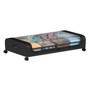 Coffre de rangement &agrave; roulettes &agrave; glisser sous le lit pour chaussures, v&ecirc;tements, couvertures, jouets et livres - Capacit&eacute; de 32 L - Neuf