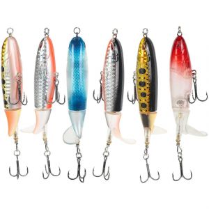 6pcs Avec Bo&icirc;te Whopper Plopper 100mm 13g Flottant Popper Leurre De P&ecirc;che Artificiel Hard Bait Wobbler R - Neuf