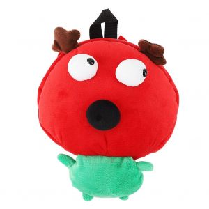 Sac a dos d'ecole en peluche pour enfants, garcons et filles, mignon, dessin anime, grande capacite (rouge) - Neuf