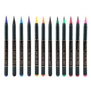 Stylo pinceau aquarelle 12 couleurs avec pointes souples et flexibles, marqueurs a dessin a base d'eau - Neuf