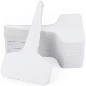 100 Pieces Etiquette Potager,Étiquette Pour Plante,Etiquette Jardin Exterieur,Etiquette Semis,Etiquette Plantation Plastique 10x6cm-Blanc - Neuf