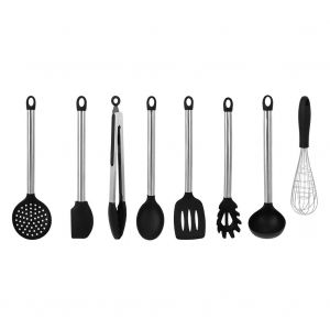 Hjlian Lot De 8 Spatules De Cuisine Antiadhesives En Silicone Resistantes A La Chaleur - Neuf