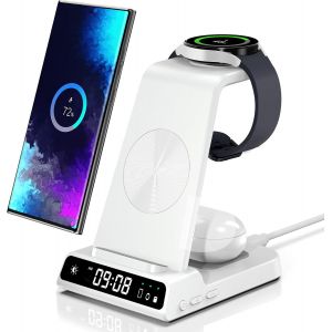 Chargeur Induction Pour Samsung, Station De Charge 3 En 1 Pour Samsung S25 Ultra/S25/S24 Ultra/S23/Z Flip 7/Z Flod 6, Chargeur Sans Fil Pour Galaxy Watch 8/8 Classic/Ultra/7/6/5, Galaxy Buds 3/3 Pro - Neuf
