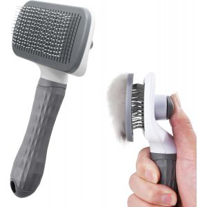 Jgd-Brosse De Toilettage Autonettoyante Pour Chien, Chat, Brosse De Toilettage Pour Chien, Brosse De D&eacute;m&ecirc;lage Avec Bouton De Nettoyage Pour Animaux De Compagnie &Agrave; Poils Courts/Longs, Brosse De Massag - Neuf