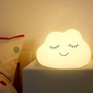 Veilleuse Enfant Nuage Lampe Veilleuse B&eacute;b&eacute; Tactile Lumiere D'allaitement Dimmable Avec 7 Couleurs, Veilleuse Led Rechargeable Pour Enfant Garcon Fille Lampe Chambre Anti-&Eacute;blouissement Night Light - Neuf