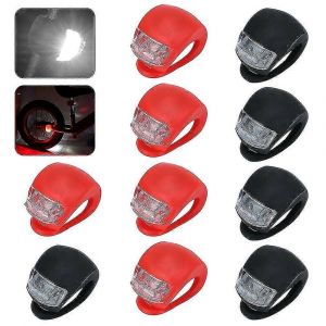 10x Lampe De Vélo Vélo Avant Lumière Arrière Lumière De Roue Led Lampe En Silicone - Neuf