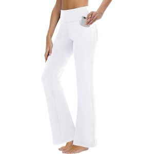 Legging De Yoga Bootcut Pour Femme - Taille Haute - Entra&icirc;nement Bootleg - Avec 4 Poches - Contr&ocirc;le Du Ventre - D&eacute;contract&eacute; - Neuf