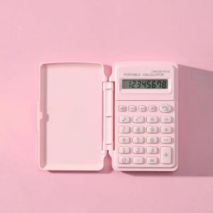 QSJ-Mini calculatrice scientifique portable pour étudiants,petite calculatrice à rabat,ordinateur couleur bonbon,haute valeur-Rose - Neuf