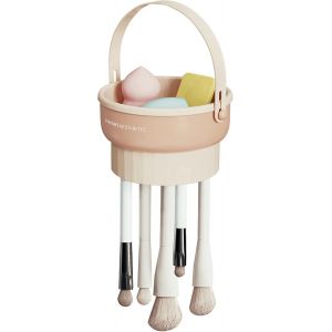 3 En 1 Tapis De Nettoyage Pinceaux Maquillage, Nettoyant Pour Pinceaux Cosm&eacute;tique En Silicone, Nettoyage De Brosse De Maquillage Pour Nettoyant S&eacute;chage Et Ranger (Kaki) - Neuf