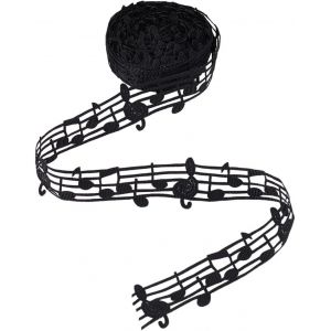 9m Ruban Note De Musique Note De Musique Decoration 30mm Dentelle Creuse En Polyesyer Rouleau Ruban Decor Musiques Dentelle Noire Pour Decoration Gateau Emballage Couture - Neuf