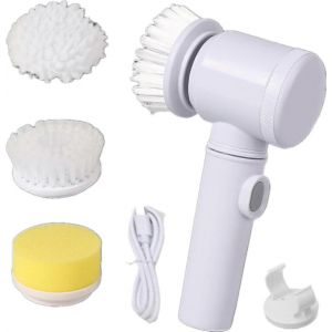 Brosse De Nettoyage &Eacute;lectrique, Brosse Rotative Portative, Brosse &Eacute;lectrique Avec 3 T&ecirc;tes De Brosse, Kit De Nettoyage Automatique Pour Baignoire, Cuisine, Carrelage, Fen&ecirc;tre, Salle De Bain - Neuf