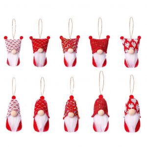 Arbre De No&euml;l De La Pendaison De Gnomes Ornements Ensemble De 10 Su&eacute;dois &Agrave; La Main En Peluche Gnome Santa Elfe De La Pendaison De La Saint-Valentin &Agrave; La Maison D&eacute;corations - Neuf