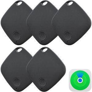 VornixorSarlshop-5 Pi&egrave;ces Air Tag Traceur, Fonctionne avec l&iquest;app Localiser Apple, Localisateurs D&iquest;Objets Bluetooth pour Valises/Portefeuilles/Cl&eacute;s/Sacs/Bagages, Batterie Rempla&ccedil;able (Noir) - Neuf
