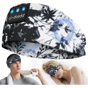 Bandeau Ecouteurs pour Dormir Bandeau Bluetooth, Bandeau Bluetooth Sommeil pour Hommes Femmes,Casque Sommeil avec Ultra-Fins HD Stéréo pour Sport,Voyage - Neuf