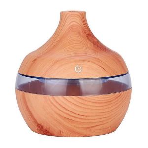 300ML Humidificateur De Bois Huile De Brume D'air Frais Diffuseur D'arôme LED Veilleuse Colorée Avec Câble USB - Neuf