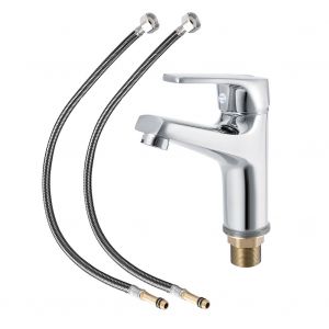HJLIAN Robinet de lavabo professionnel en laiton chrome pour eau froide et chaude - Neuf