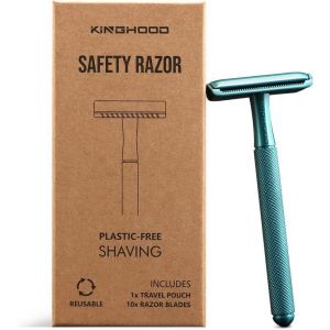Rasoir De Sécurité,Rasoir À Lame Unique Pour Homme,Rasoir En Métal Avec 10 Lames À Double Tranchant - Neuf