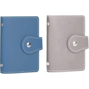 Lot de 2 porte-cartes de crédit et portefeuille pour cartes de crédit, porte-cartes SD avec 26 emplacements pour cartes, nouveaux porte-cartes de crédit 2023 pour hommes et femmes - Neuf