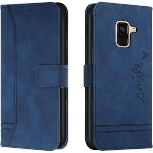Kal-Coque Pour Samsung Galaxy A6 2018, Etui Portefeuille Samsung A6 2018, Protection Etui À Rabat Housse En Cuir Pu Avec Antichoc Tpu [Fermoir Magnétique] Flip Housse Pour Samsung A6 2018 (Bleu) - Neuf