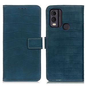 Étui Magnétique En Cuir À Texture Crocodile Pour Nokia C22 4g - Vert - Neuf