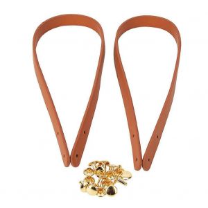 2 Pcs Sac Sangle À Main Croûte En Cuir DIY Fait À La Main Sac À Main Pièces avec 8 Ensembles Lumière Or Rivet Ensemble (Brun Jaune) - Neuf