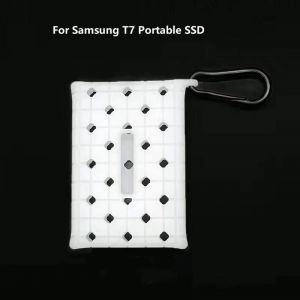 Portable SSD PSSD manchon peau disque dur disque dur housse de protection Anti-chute coque en silicone pour Samsung T7 touch-T7 Blanc - Neuf