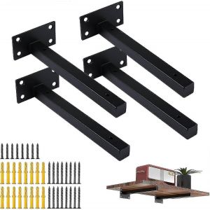 4 Pcs Support D'étagère Support D'étagère Pour La Fixation Murale,Supports D'étagère Murale,Support D'angle Robuste,Support Flottant Industriel,Tra De Fixation En Métal Rétro - Neuf