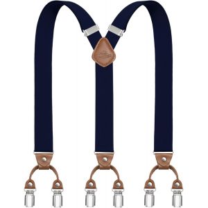 Cauc-Bretelles Pour Hommes Avec 6 Pinces M&eacute;talliques En Y Ajustables Bretelles Pour Pantalons Bretelles &Eacute;lastiques Robustes Pour Hommes - Neuf