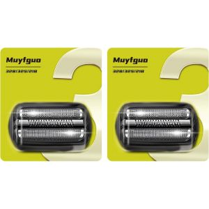 T&ecirc;te De Rasoir De Remplacement Series 3 Pour Rasoir &Eacute;lectrique &Agrave; Grille Braun, Compatible Avec Les Rasoirs Nouvelle G&eacute;n&eacute;ration 3040s,300s, 310s, 320s, 3050cc,370cc-4, 3090cc Etc,Noir,Lot De 2 - Neuf